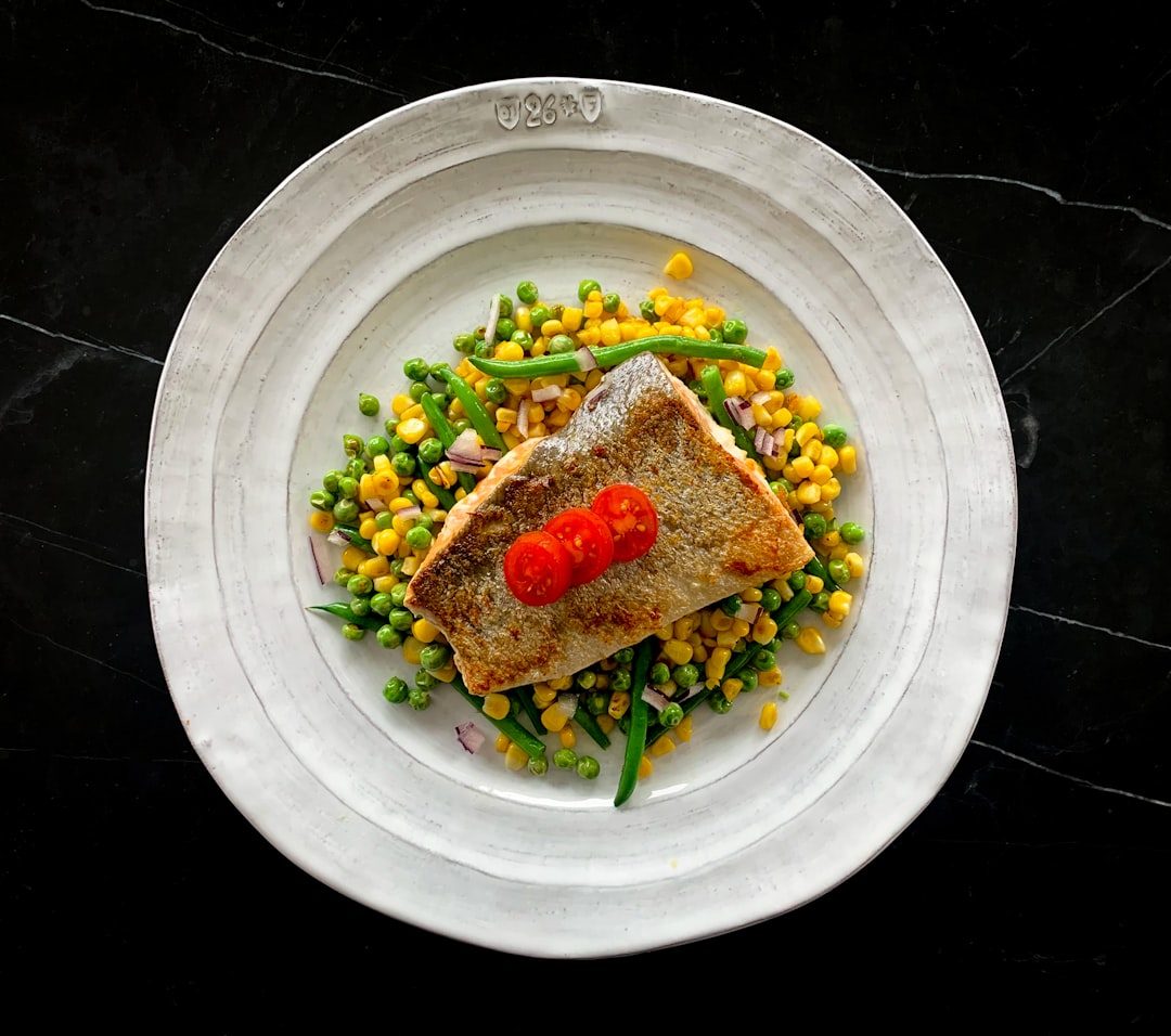 Pan-Seared Cod with Corn, Pea and Green Bean Succotash